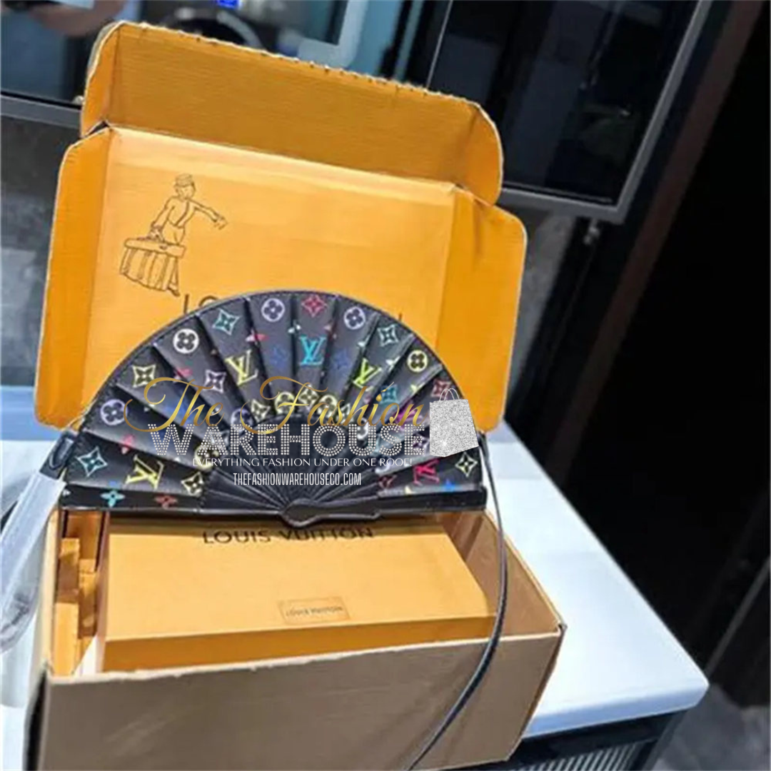Black Multicolor Luxury Fan Handbag